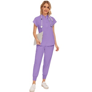 Uniforme Médico para Mujer, Blusa con Cuello en V Clásico y Pantalones de Yoga, Conjunto de Uniforme de Enfermería - Product Image 1