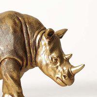 Statue de rhinocéros en aluminium doré moderne, faite à la main, sculpture décorative haut de gamme pour la décoration intérieure et extérieure de la maison, du jardin ou de l'hôtel