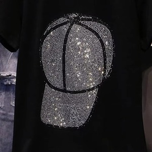 New Summer T shirt Fashion Casual Women's <b>Short</b> <b>Sleeved</b> T-shirt Rhinestone Loose <b>Top</b> <b>Ladies</b> Bottom Shirt For <b>Ladies</b> - Product Image 3