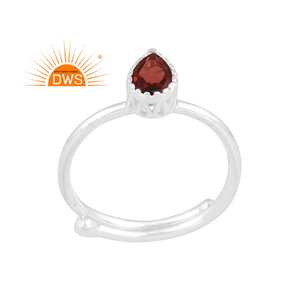 Best Quality Fine Sterling <b>Silver</b> Natural <b>Garnet</b> Gemstone Stackable <b>Ring</b> Custom Jewelry Manufacturer - Product Image 1
