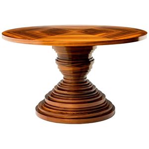 Soporte de madera para pasteles con plato redondo grueso y base de soporte hecha a mano, ideal para el estilo rústico del hogar y eventos festivos - Product Image 1