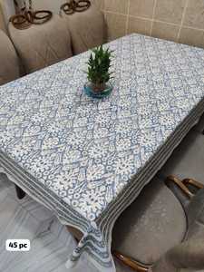 Nappe en coton 100% écologique imprimée à la main, design artisanal floral moderne, couverture lavable personnalisable - Product Image 5