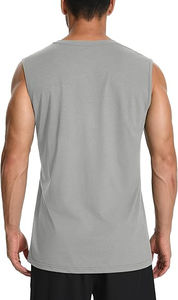 Nouveau Logo personnalisé hommes Sport chemise maille course sans manches 100% coton T-shirt pour hommes coupe ample imprimé entraînement sans manches T-shirt - Product Image 5