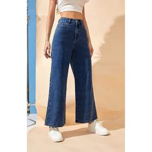 OSCA Vintage Funky Eco-Friendly Plating Cotton Wide Leg Stone Blue Denim <b>Jeans</b> <b>Women</b> High Rise Waist Loose Fit Street Style Size - Product Image 2
