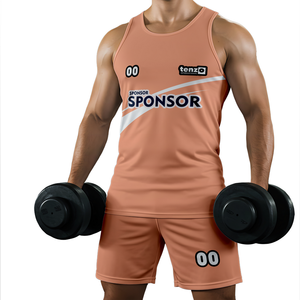 Ensemble d'entraînement d'été pour hommes 2025 – Débardeur et short personnalisables avec logo, OEM/ODM, respirant, séchage rapide, imprimé 3D, vêtements de sport et d'entraînement - Product Image 1