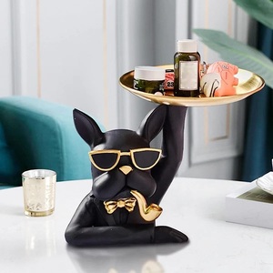 Top Selling Modern Eco-Friendly Lightweight Metal Black Coated Dog <b>Plate</b> Design Tabletop <b>Decorative</b> Home Living Room Center - Product Image 1