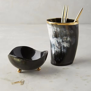 Uso personalizado hecho a mano tallado cuerno natural de vidrio al por mayor para vino cerveza agua hogar restaurante Hotel inspirado India - Product Image 1