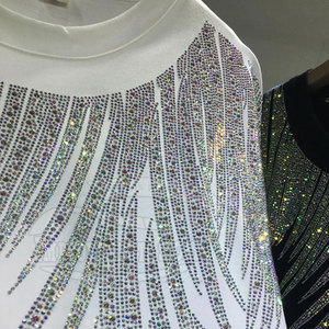 Camisetas transpirables con diamantes de imitación para hombre, último diseño, diseña tu propio producto, camisetas con diamantes de imitación para hombre - Product Image 4