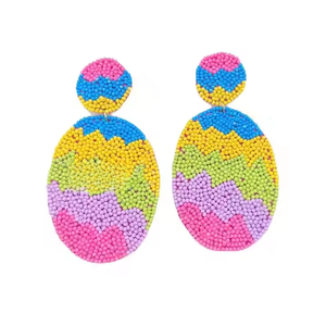 Boucles d'oreilles de pâques classiques faites à la main lapin rose perlé bijoux pour femmes Collection de cadeaux de Style printemps festif - Product Image 5