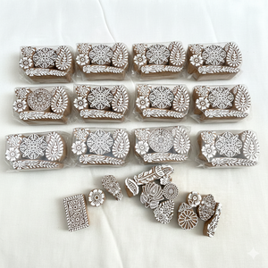 Hermosos Sellos de Madera Hechos a Mano para Impresión con Bloques de Henna, Sellos de Papel para Manualidades, Sellos de Tela para Impresión Textil, Juego de 50 Sellos con Diseños Variados. - Product Image 1