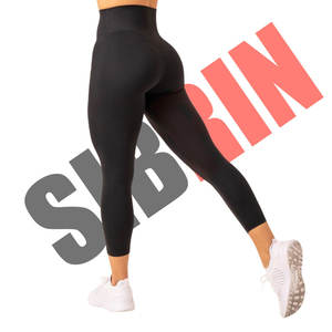 Mallas sin costuras de cintura alta personalizadas de alta calidad para mujer, pantalones de entrenamiento transpirables de Yoga y bajo precio para moda de gimnasio - Product Image 3