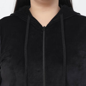 Chándal de dos piezas de talla grande liso personalizado completo para mujer, conjunto de chándal de talla grande informal para mujer con tarifa al por mayor - Product Image 4