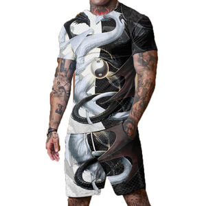 Ensembles de deux pièces de haute qualité Survêtement OEM personnalisé avec impression par sublimation T-shirt et short écologiques Caractéristiques de grande taille - Product Image 5