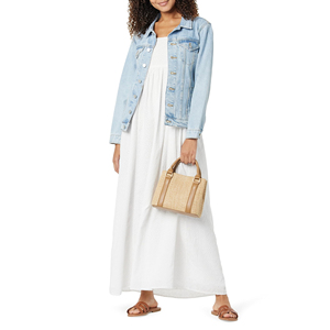 Automne hiver haute qualité personnalisé à la mode femmes veste en jean respirant coton remplissage Rivet décoration prix de gros - Product Image 5