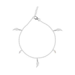 Chevillères/Payals 100 % argent 925 véritable pour femmes et jeunes filles, style mignon avec diamant comme pierre principale pour les chrétiennes - Product Image 1
