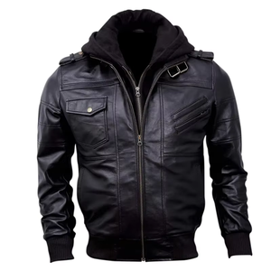 Chaquetas de Cuero para Hombre de Alta Calidad OEM, Talla Personalizada, a la Moda, Impermeables, Resistentes al Viento, Transpirables, para la Temporada de Invierno, Nuevas - Product Image 1