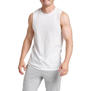 Camiseta sin mangas de algodón para hombre con logotipo personalizado y transpirable - Product Image 2