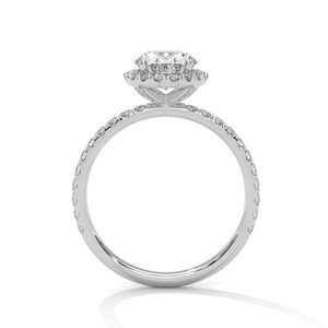 2.0ct Oval Cut CZ Halo <b>Solitaire</b> <b>Ring</b> 925 Sterling <b>Silver</b> Engagement Band - Product Image 5