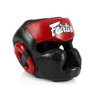 Dernier modèle de protège-tête de sparring Fairtex à vision diagonale rouge et noir, logo personnalisé, protection d'entraînement de kickboxing, sécurité de la tête - Product Image 5