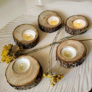 Portavelas de madera Decoración de baño Artesanía Granja Uso de regalo de madera personalizado y color de madera natural - Product Image 2