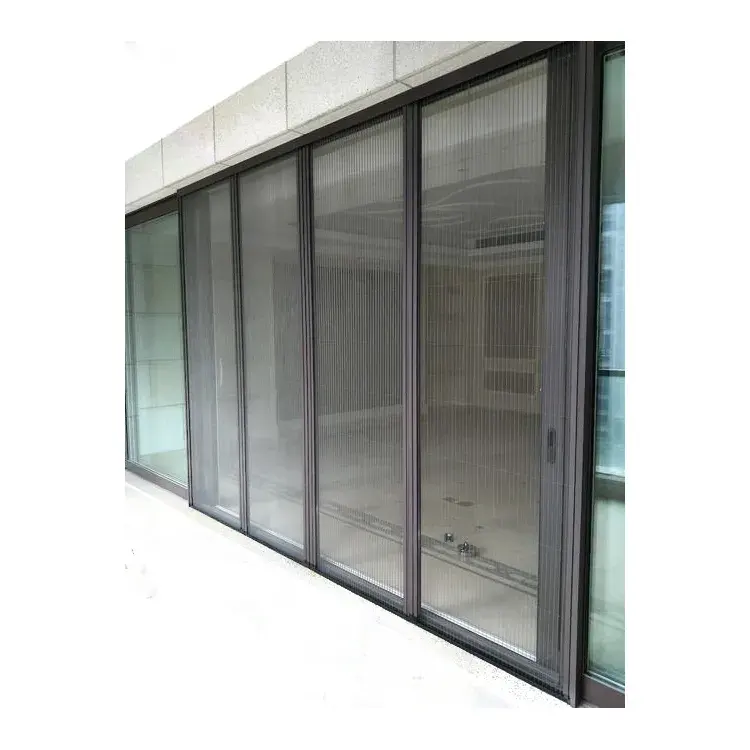 Ventana mosquitera retráctil de nuevo diseño Puerta mosquitera corredera económica de aluminio de nuevo diseño popular