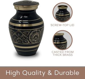 Urna de cremación de recuerdo clásica Radiant Elite para cenizas Mini urnas de latón Juego de 4 con caja de terciopelo Suministros de urnas funerarias - Product Image 3