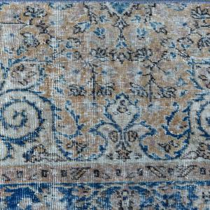 Alfombra de 2.2x5.1 pies, Alfombra Pequeña Vintage, Alfombra Azul con Diseño Floral - Product Image 5