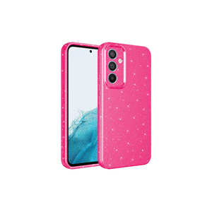 Coque de protection en silicone TPU rose foncé scintillant de luxe pour appareil photo, style Ins, pour Samsung Galaxy S23 FE Plus - Product Image 1