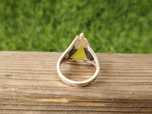 Anillo Llamativo Calci Amarillo Estilo Bohemio Hecho A Mano Conjunto de Bisel de Piedra Natural en Plata Esterlina para Bodas y Fiestas - Product Image 3