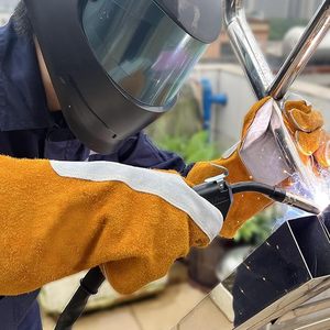 Gants de soudage en cuir à manches longues résistants au feu et à la chaleur, four, gril, cheminée, mitaines de cuisson, cheminée, dressage des animaux - Product Image 2