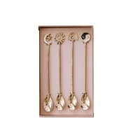 Ensemble de 4 cuillères de bar pour couverts de conception différente pour bar, fête et mariage Cuillère à soda en laiton de meilleure qualité avec vernis pour la maison
