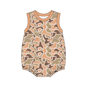 Đặt hàng trước bộ liền thân mùa hè cho bé trai sơ sinh, thiết kế OEM tùy chỉnh, họa tiết lá cây và vịt, không tay, mềm mại, co giãn, kiểu dáng thời trang, có khuy bấm. - Product Image 4