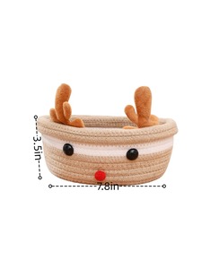 Handmade Animal Face Macrame <b>Basket</b> Fun <b>Storage</b> Solution for Toys Room Decor Nursery and Gifting Wholesale From India - Product Image 6