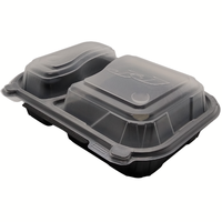 2 bölme ve yeniden kullanılabilir % yemek kabı Microwavable PP BPA içermeyen malzemeler dikdörtgen şekli