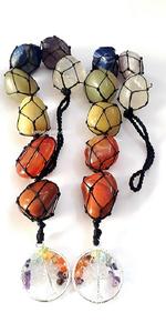 Pierre précieuse polie 7 chakras, ornement suspendu pour voiture, Feng Shui, guérison, décoration intérieure, pierre semi-précieuse, pierres de Reiki - Product Image 4