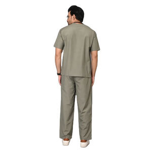 Uniforme Médico de Tela de Pana de Algodón Transpirable de la Mejor Calidad para Hombre, Traje Quirúrgico de 2 Piezas con Cuello en V para Hospital, Clínica, Laboratorio Dental - Product Image 2