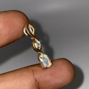 Pendentif en argent sterling 925 de style vintage avec opale blanche naturelle bijoux religieux chrétiens éthiopiens multi-feux pour enfants - Product Image 2