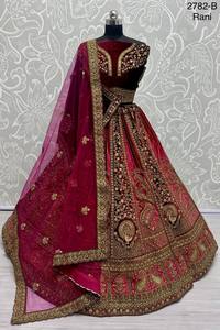 Bridal Lehenga Choli Embroidered in <b>Sequins</b> and Zari work - Product Image 4