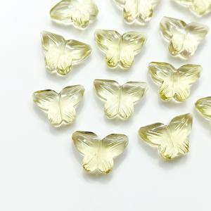 อัญมณีรูปผีเสื้อมะนาวควอตซ์ลูกปัดทรงผีเสื้อแกะสลักจากมะนาวควอตซ์14x10mm เครื่องประดับทำลูกปัด - Product Image 4