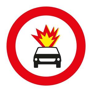 Panneau de signalisation routière réfléchissant en métal TT-16a, panneau d'avertissement de sécurité pour les matériaux inflammables - Product Image 1