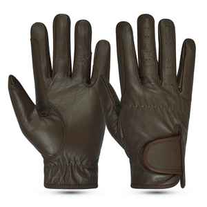 Guantes ecuestres de cuero para montar a caballo para damas, niñas, mujeres y hombres, guantes para montar a caballo, agarre antideslizante, cuero puro - Product Image 1