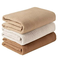100% coton couleur unie impression mousseline Swaddle couverture 3pc-packing bébé dormir literie couverture