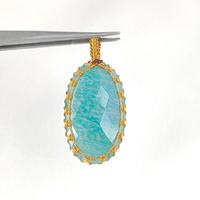 Collier avec pendentif antique en macramé fait à la main, bijoux en pierre de guérison, cadeau bohème en macramé pour femmes en vrac