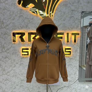 Superior Design Latest Style Zipper <b>Purple</b> <b>Hoodie</b> Rhinestone Zip up Jacket Acid Wash Vintage Washed <b>Men</b> Fleece Streetwear <b>Hoodie</b> - Product Image 4