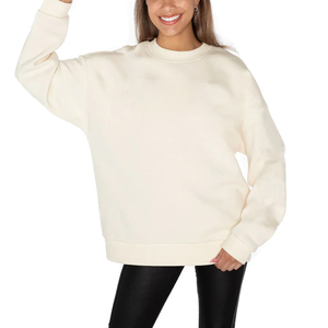 <b>Women</b> Premium Quality <b>Fleece</b> Pullover Double Sided Cotton Round Neck Drop Shoulder Pullover Sweatshirts BY AMAZING INDUSTRIES - Product Image 4