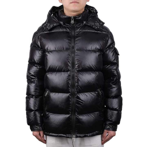 Chaqueta acolchada con capucha, abrigo de bombardero acolchado de invierno con cremallera completa, aislamiento a prueba de viento, logotipo personalizable, prendas de vestir de lona para hombres - Product Image 1