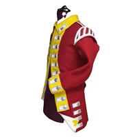 Veste d'uniforme française napoléonienne, hussard, garniture dorée, costume de cérémonie avec blazer en laine noire, rouge et jaune, veste à cordon doré