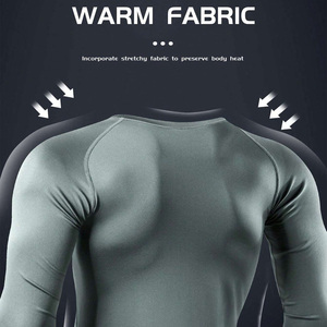 Ropa deportiva de manga larga personalizada para hombre, compresión transpirable de secado rápido, apta para gimnasio, correr, de talla grande, técnica impresa a prueba de viento - Product Image 4