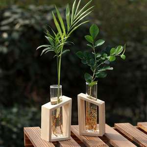 Vase en verre en bois moderne de haute qualité avec fil élégant utilisation de table finition naturelle dernière arrivée pour un usage domestique - Product Image 3