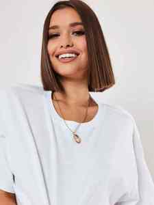 Camiseta de Verano Personalizada OEM para Mujer, Camiseta Corta Lisa de Manga Corta con Cuello Redondo, Ajuste Holgado Informal - Product Image 6